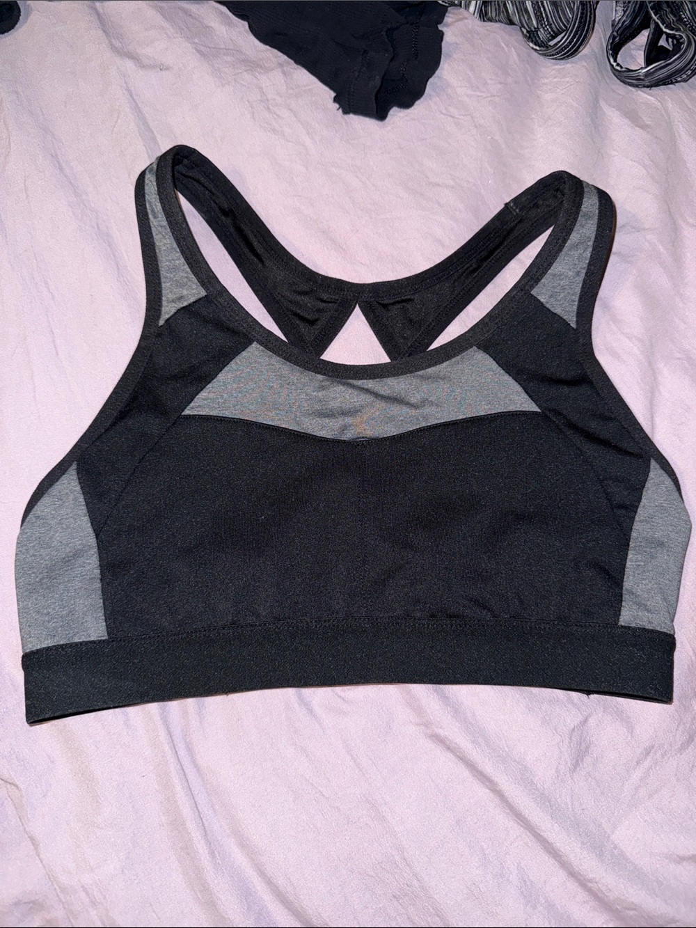 Target Black and Gray Racerback Sports Bra